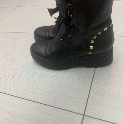 Pargiana ankle boots with studs and fur detail, size 37, like new