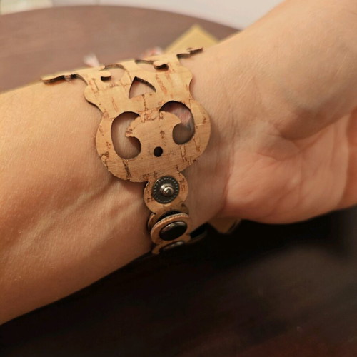 Bracelet new from eco-friendly material with leather interior