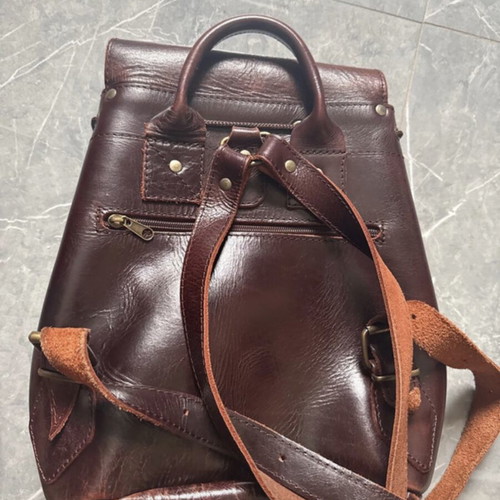 Leather backpack like new, brown