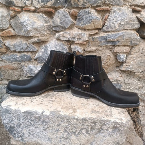Vintage biker boots Commanchero Original new, black leather, size 40