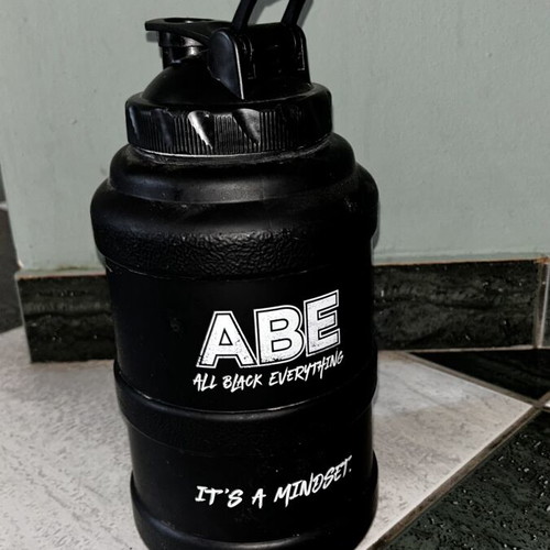 Gym Bottle used, 2.5L black with handle