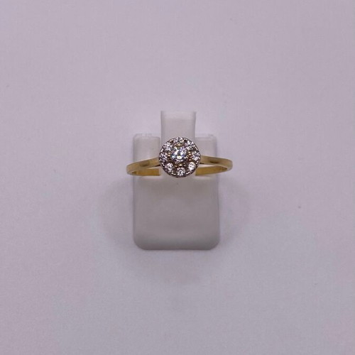 Gold 9K ring with zircon stones new