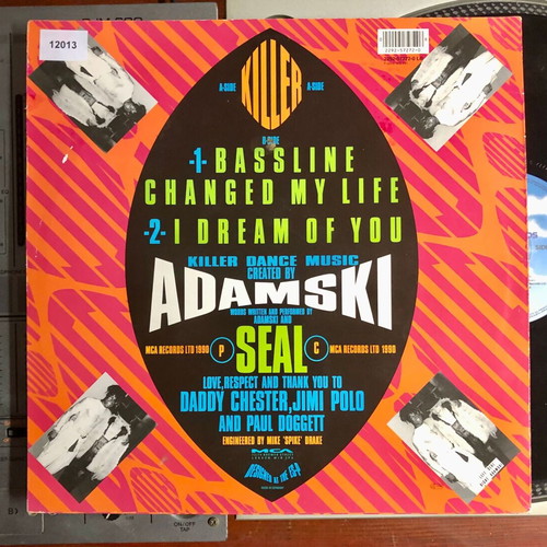 Adamski Killer Vinyl 12" 45 RPM used, electronic