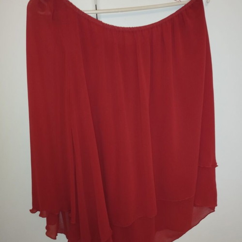 Ysatis blouse with one shoulder, transparent bell sleeve, like new, red, size 1 (M-L)