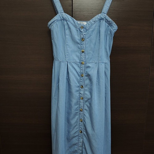 Bershka denim midi dress, size small, blue