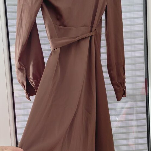 Shein women's satin dress, brown, spring autumn