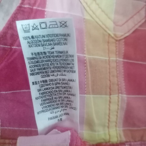 Baby summer romper pink and yellow plaid, like new