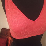 Bustier with silver thread used, size small, red