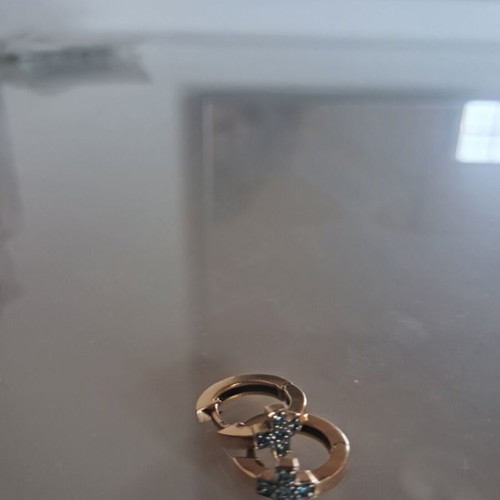 Earrings 18K rose gold with black diamonds like new