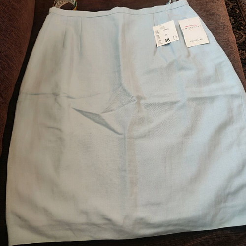 Apriori skirt blue linen with viscose knee-length new size M
