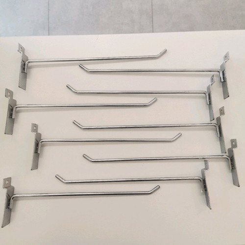 Metal hooks 25cm for slat walls 90 pieces like new