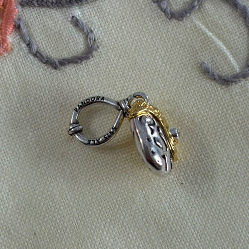 Pandora Te Fiti heart charm pendant, gold and silver