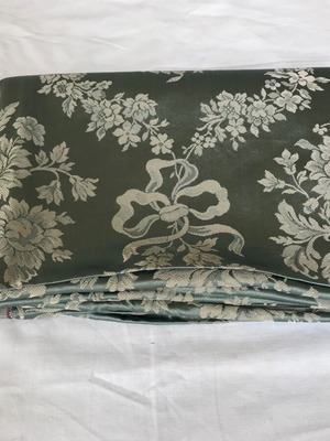 Brocade fabric piece vintage new, silk with damask pattern