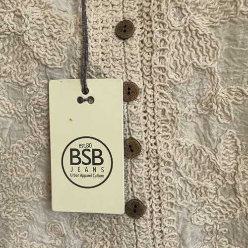 BSB Beige Crochet Lace Floral Shirt