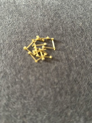 Nose earrings new, silver gold plated, pack of 18
