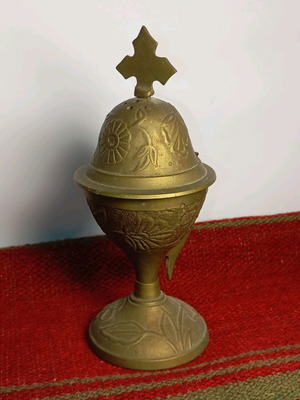 Bronze incense burner used, vintage