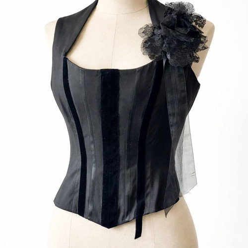 Morgan de Toi Archive Corset Top Black like new with Lace and Velvet