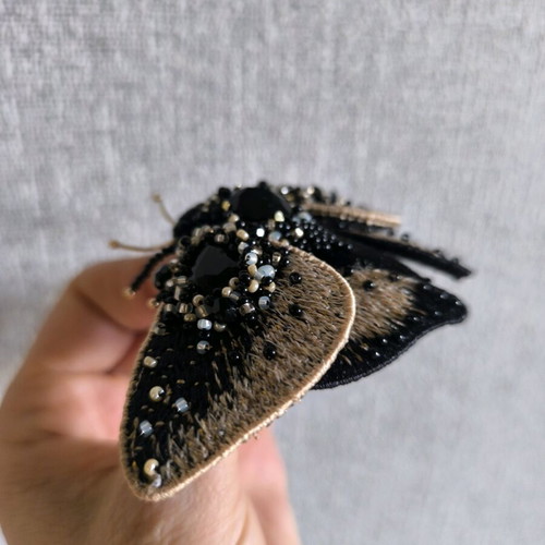 Handmade butterfly brooch new with Swarovski crystals and Japanese beads