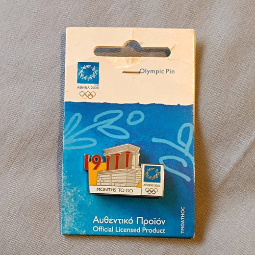 Olympic Pin Athens 2004 19 Months To Go collectible, like new