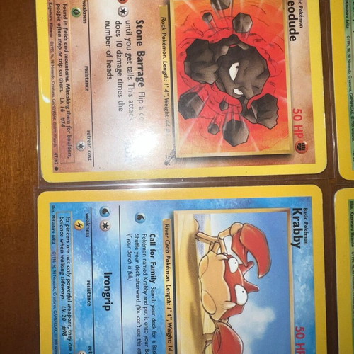 Pokemon TCG vintage cards set of 8 used with minor edge wear