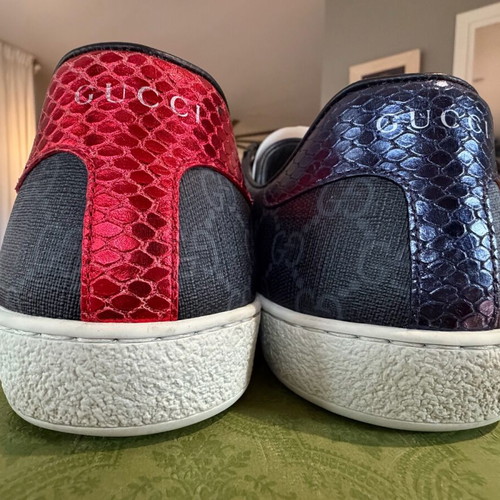 Gucci Ace sneakers used, black with blue and red details
