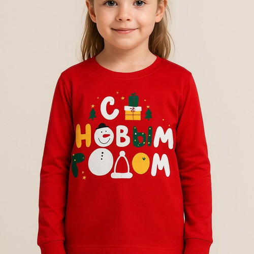 Crockid Christmas shirt red, size 128, like new