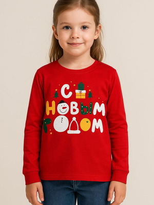 Crockid Christmas shirt red, size 128, like new