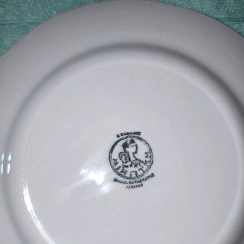 Minotiki antique platter and plate used, Greek made