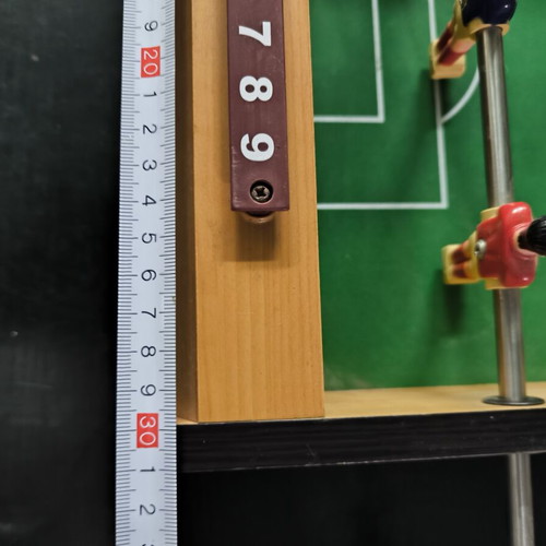 Wooden vintage foosball table used, 51cm x 31cm, no ball