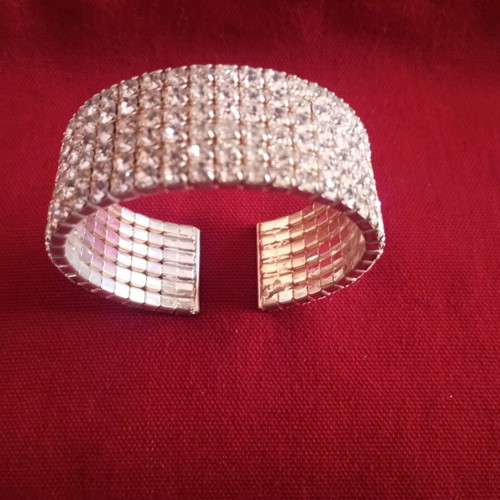 Enzzo Vintage '00s Cuff Bracelet with 5 Rows of Sparkling Rhinestones like new