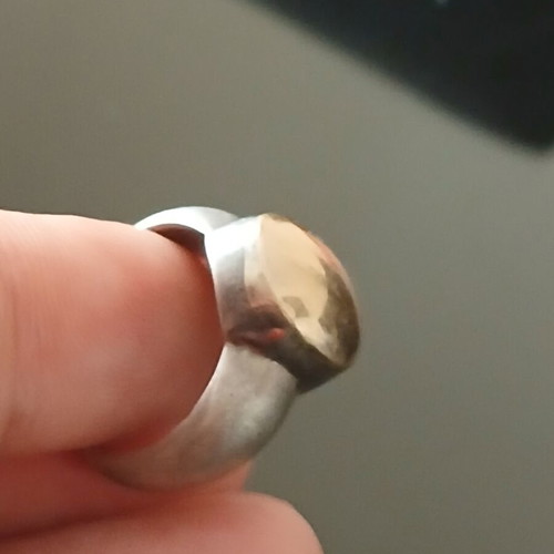 Ring 925 silver and 585 gold, 17 mm, like new