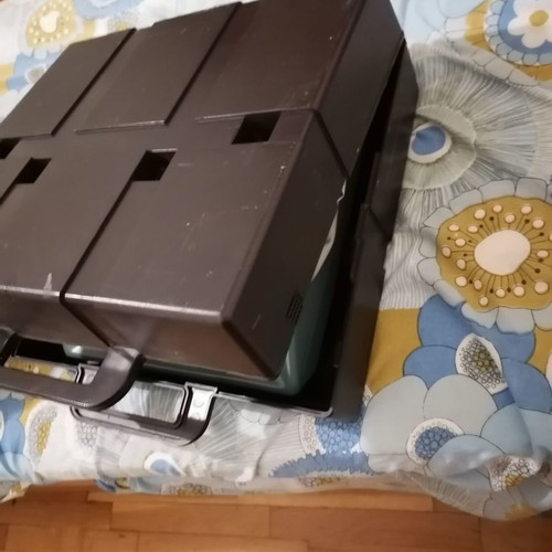 Olivetti Studio 46 typewriter 1974 with carrying case, one key damaged