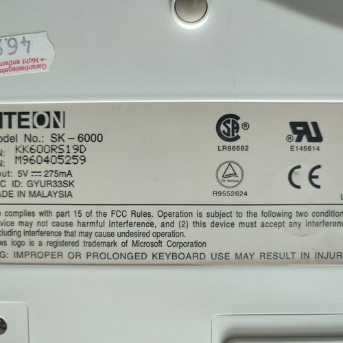 Liteon SK-6000 combo Din5 keyboard and serial mouse, German layout