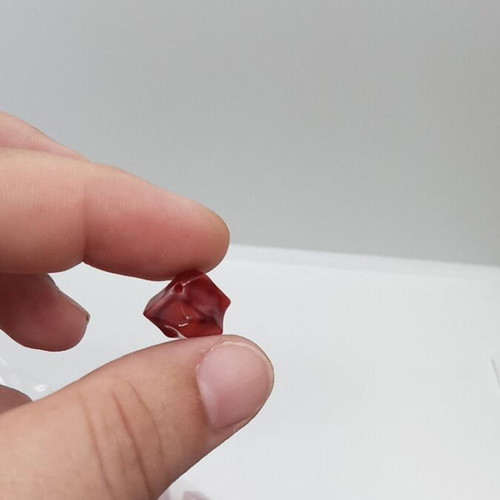 Plastic asymmetric beads for crafts red shades 14mm size
