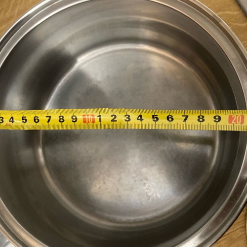 Kitchen set used with 2 stainless steel pots and utensils