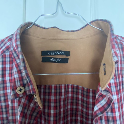 Dash&Dot checkered men's shirts slim fit, size L, pack of 2, like new