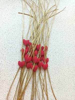 Macrame heart bracelet in red color new with adjustable size