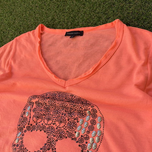 Philipp Plein men's t-shirt with stones like new, size S, coral