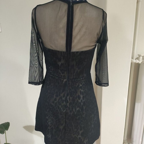 Sandro Paris mini dress with leopard pattern like new, black brown