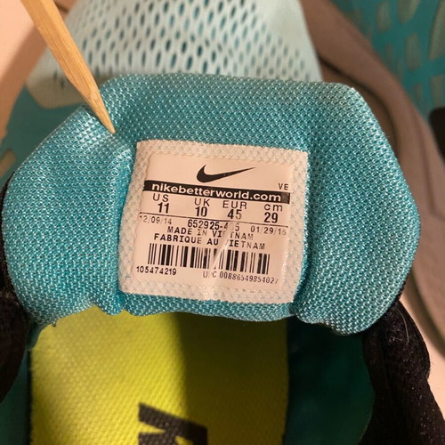 Nike Zoom Pegasus used running training shoes size 45 turquoise