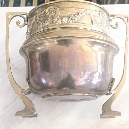 Cash-Pot copper Art Nouveau cache-pot used, circa 1900