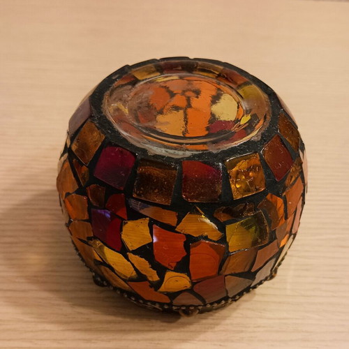 Boho Oriental Mosaic Glass Candle Holder