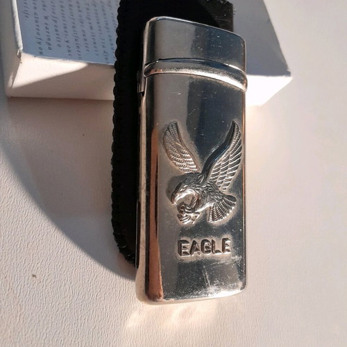 Eagle gas lighter vintage with leather case