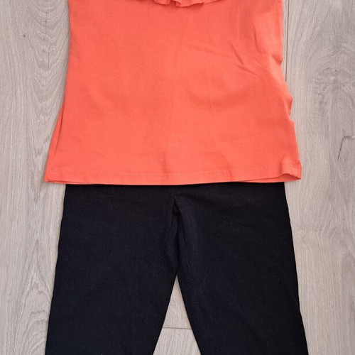 Girls set shorts and blouse size 122-128 used, Orchestra black and orange