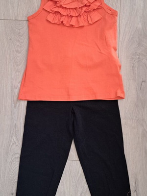 Girls set shorts and blouse size 122-128 used, Orchestra black and orange