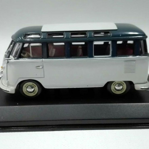 Volkswagen Bus Samba Minichamps 1:43 scale like new, gray/blue