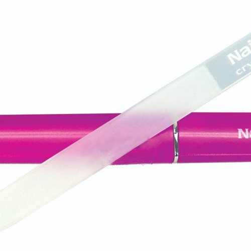 Nail Tek Medium Crystal Nail File new with fuchsia case