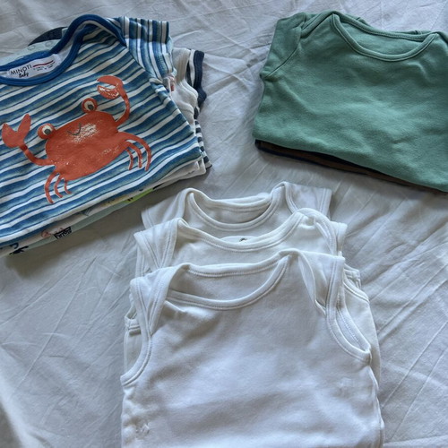 Baby bodysuits pack of 10 for 9-12 months, like new