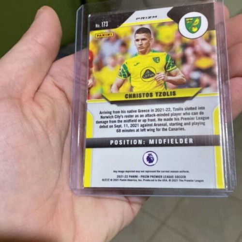 Christos Tzolis RC Prizm Orange Mojo Rookie Card Norwich City 2021-22