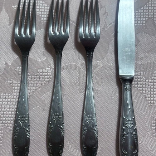 Silkema knife and 3 forks used, vintage